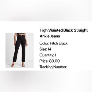 High waisted black jeans, tag on, unworn